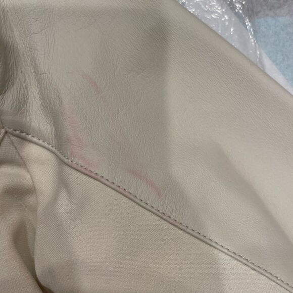 Hal Rubinstein Cream Leather Front Zipper Jacket.Size S - Picture 15 of 15